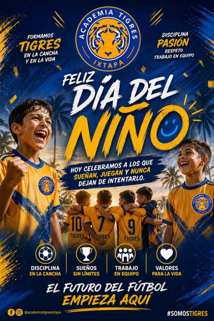 ¡Feliz Día del Niño a nuestros Tigres! 🐯⚽ El futuro del fútbol empieza aquí 💥